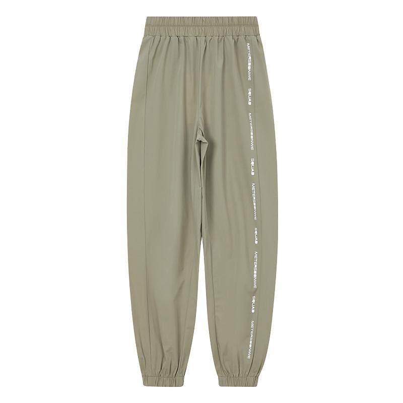 美特斯邦威潮流女拼字母织带梭织弹力休闲裤春秋季时尚印花运动裤