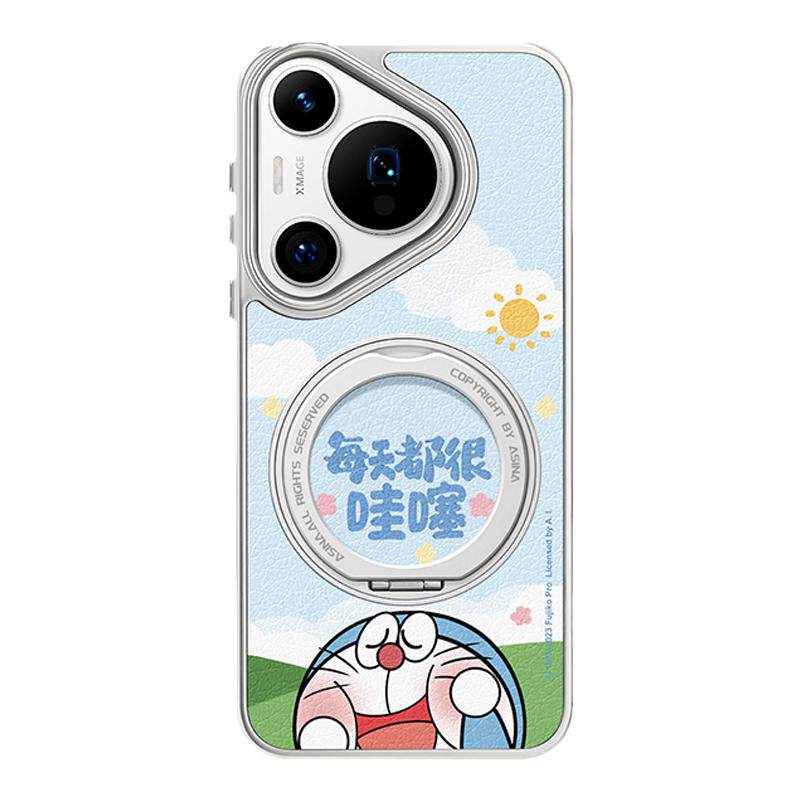 哇噻叮当猫适用华为Pura70pro手机壳磁吸pura70支点壳新款带支架全包可爱网红p70女保护套高级感防摔+支点壳