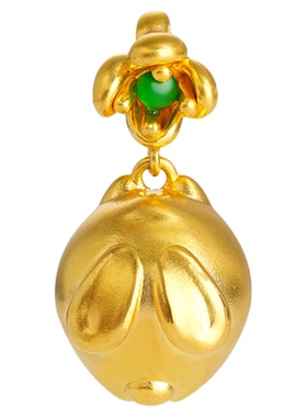 足金999黄金手饰硬金圆满小兔叽