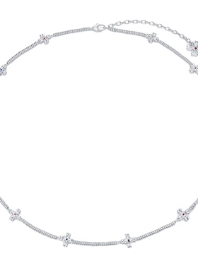 TO家十字架彩钻蝴蝶结时尚百搭高级感小众设计长项链