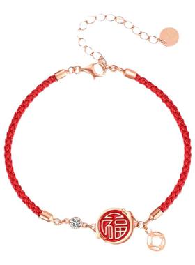 S925纯银女福龙项链本命年锁骨链