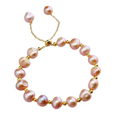 优贝朵淡水珍珠巴洛克抽拉式手链