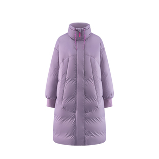 eral  nc长款羽绒服女秋冬2024新款设计简约立领鸭绒加厚保暖外套