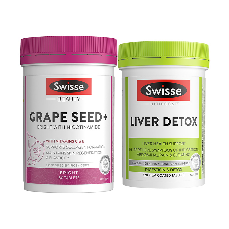 【自營】Swisse葡萄籽煙酰胺片180片奶薊草120片精華蛋白花青素女