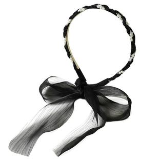 碎花发箍女带飘带夏薄款法式头箍丝巾发带女绑发丝带发卡仙女发饰