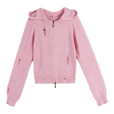 BANSLANDER 秋冬新款女士露背破坏金丝绒针织上衣银泰百货 301601