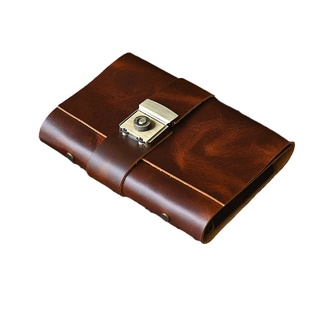 A567活页真皮密码记事日记本复古手工牛皮密码锁扣本礼品手帐本锁