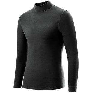 简云德绒发热半高领保暖上衣男士加绒内搭打底衫蚕丝内衣羊毛秋衣