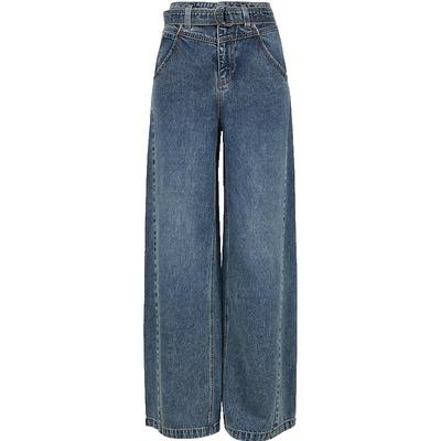 ONLY女性化腰带直筒牛仔裤