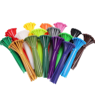 绿色5X300国标4.8宽新光尼龙塑料彩色扎带100条包装自锁束线带绑