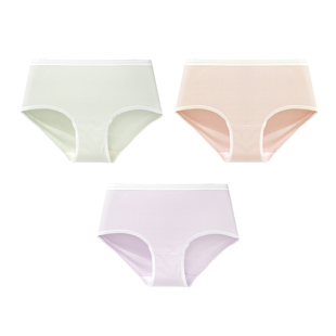PROEA/宝路易女士莫代尔艾草抗菌健康安心内裤组合装三色中腰内裤