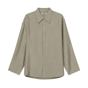 JDV男装春秋新品商场同款绿色醋纤长袖衬衫宽松上衣WIC4331