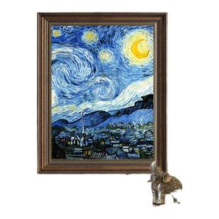 梵高星空电表箱装饰画竖款免打孔配电箱遮挡挂画高级感美式油画欧