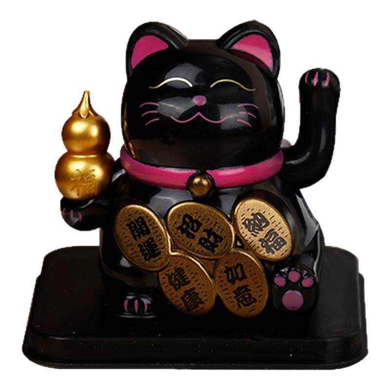 太阳能小号招财猫汽车摆件家居客厅办公桌面自动摇手装饰开业礼品