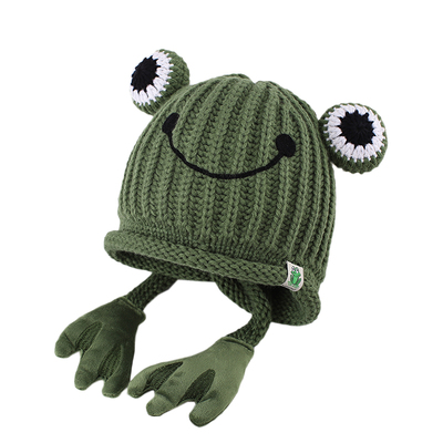 秋冬可爱超萌男宝宝毛线帽