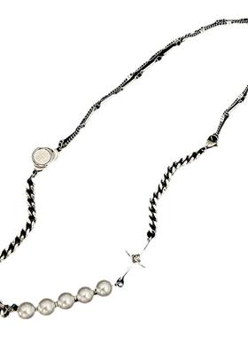 承欢记毛毛同款项链银色钛钢不掉色十字架颈链高级感锁骨链choker