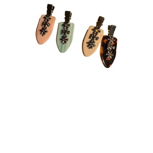 Tagi.金属鼓鼓小花边夹无痕鸭嘴夹刘海夹发卡可爱发饰发夹头饰