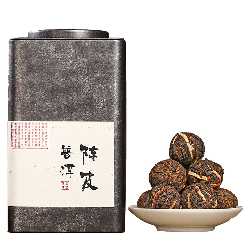 云南普洱陈皮熟茶六年新会陈皮