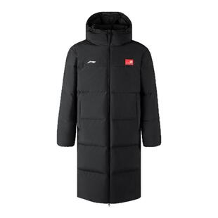 李宁长款羽绒服男款秋冬季新款过膝运动服连帽加绒保暖青少年外套