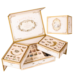 mobee女儿的宝藏小女孩首饰盒diy手工女童生日礼物儿童串珠链玩具