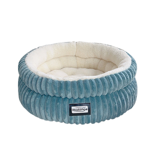 猫窝冬季保暖深陷半封闭式圆形狗窝深度睡眠加厚猫咪睡觉的窝冬天