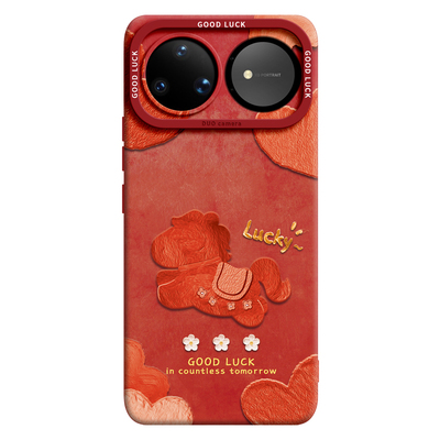 【油画小马】优质硅胶壳带挂绳