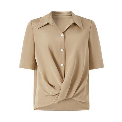 IMM尹默桑蚕丝扭结单上衣