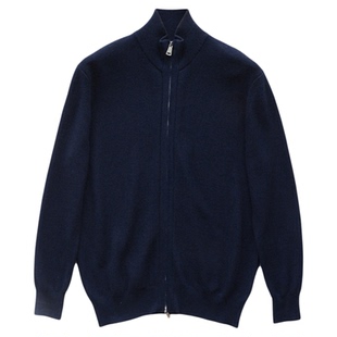 紫标高奢!羊毛桑蚕丝混纺!菠萝纹理工艺商务休闲针织衫男士外套