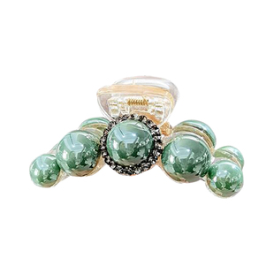 鲨鱼夹高级感发卡发量少后脑勺珍珠发抓中号抓夹半扎发盘发发夹子