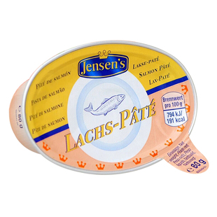 德国Jensen's简尼婴儿辅食三文鱼泥鱼肝泥补铁营养易吸收6个装