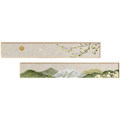 电视背景墙装饰画山水原木奶油风