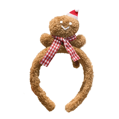圣诞节姜饼人毛绒发箍女可爱头箍
