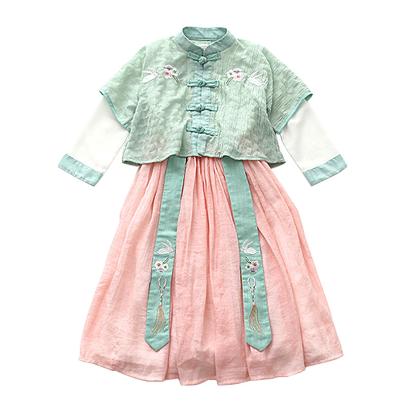 儿童汉服襦裙女宝宝小孩长袖超仙