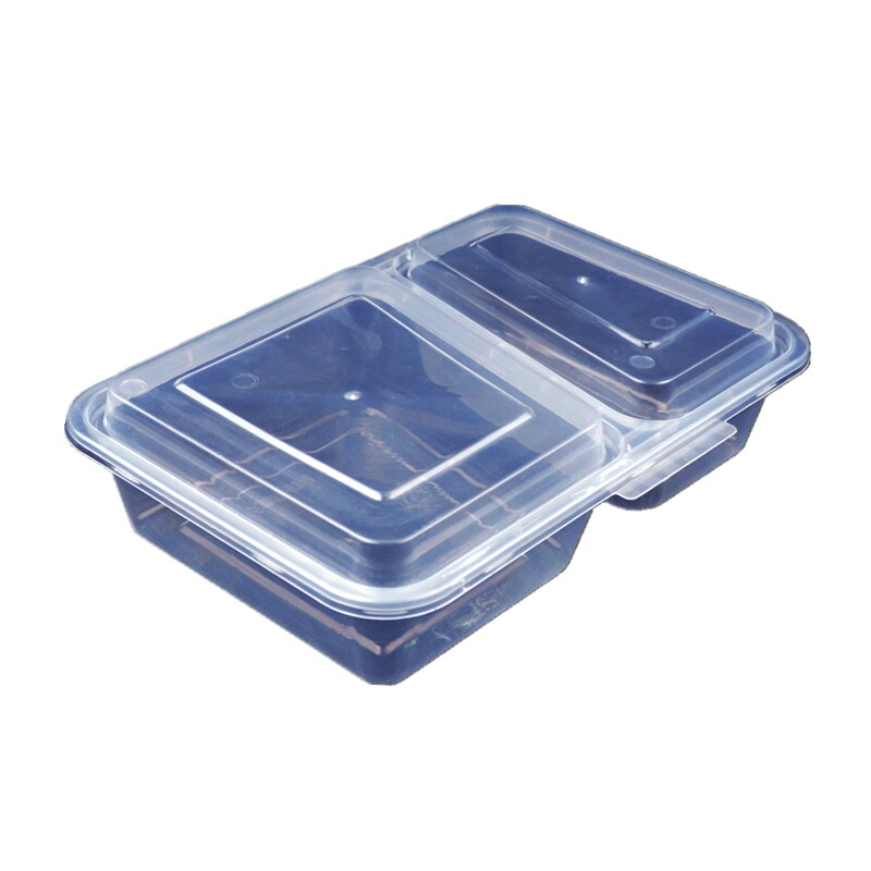 一次性餐盒 两格盒三格四格多格连体透明6828外卖盒打包饭盒整箱