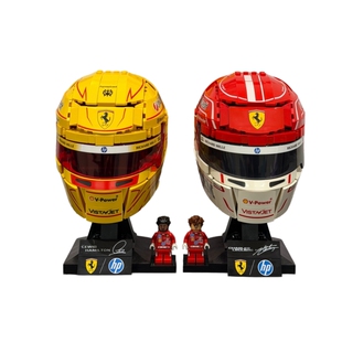 2026新款法拉利F1赛车头盔汉密尔顿勒克莱尔益智拼装积木玩具模型