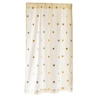 HEGALY 圆点刺绣窗帘可爱韩式波点温柔淡米色简约门帘半帘隔断帘