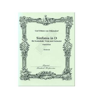 迪特斯多夫 D大调交响曲 低音提琴中提琴和管弦乐队 总谱 霍夫曼斯特原版乐谱Dittersdorf Symphony in D Major Score FH8110