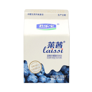 君乐宝莱茜酸奶蓝莓佐餐酸奶饮品300ml*3盒+莱茜黄桃酸奶200g*3盒