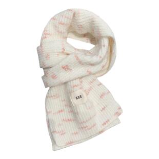 2023新款冬季温柔白色含羊毛围巾女高级感韩版软糯保暖毛线围脖男