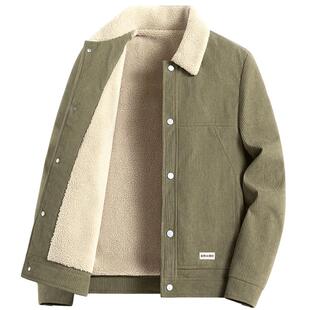 JEEP SPIRIT男士外套男秋冬灯芯绒加绒加厚工装休闲衣服夹克男款