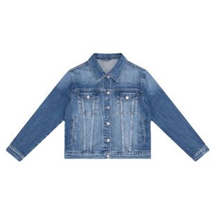 Asobio微廓箱型水洗牛仔外套工字扣宽松长袖短款翻领上衣女装012