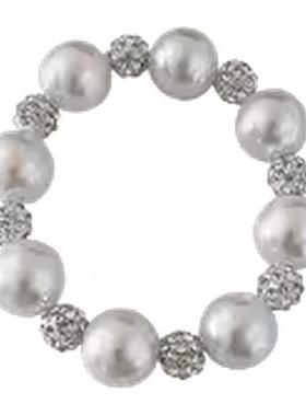 名媛风贝珠闪钻头绳发圈女高级感扎头发皮筋手链发绳两用轻奢头饰