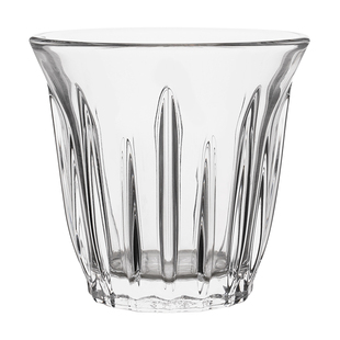 watchget拿铁杯 玻璃咖啡杯竖纹拉花杯子隔热防滑可堆叠水杯200ml