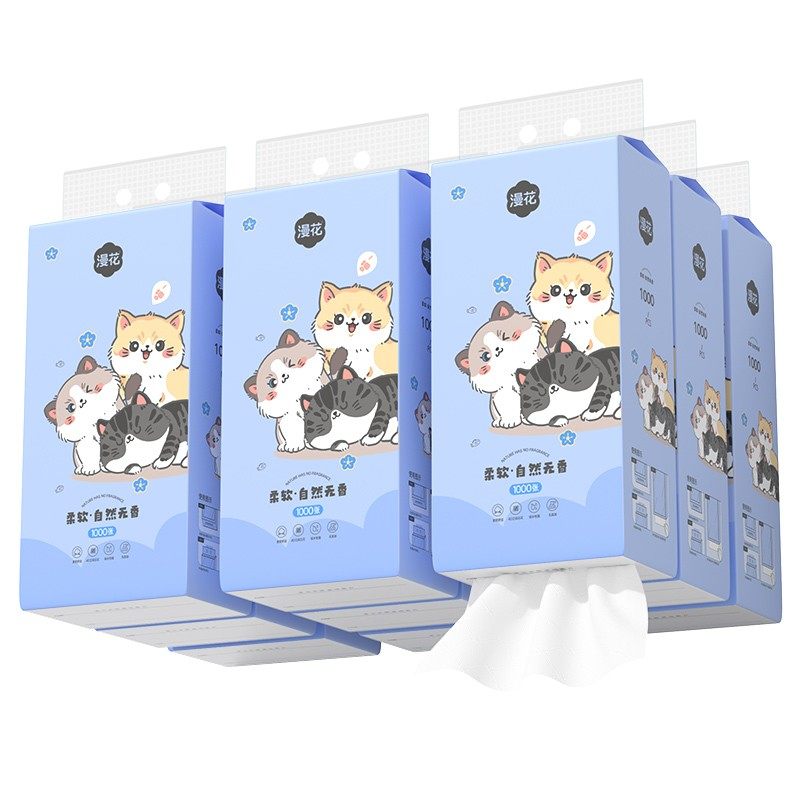 【竞价】漫花400张大包抽纸整箱批餐巾纸家用实惠装宿舍卫生纸