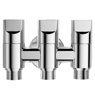 全铜角阀一进三出三角阀四通洗衣机马桶分水器水龙头三通水阀开关