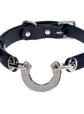 CHICCHOK原创亚比真皮项圈男女颈带经典马蹄铁图腾choker颈环定制