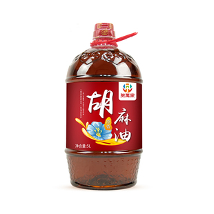 贺万家内蒙正宗原香胡麻油5L 物理压榨亚麻籽油胡麻油官方旗舰店