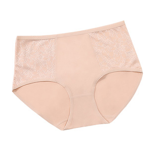 中高腰纯棉大码三角内裤女士透气妈妈短裤裤弹力包臀 人家美