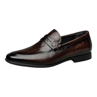 ZRO零度一脚蹬皮鞋25新款手抓花男鞋真皮高端套脚男士正装比德鞋