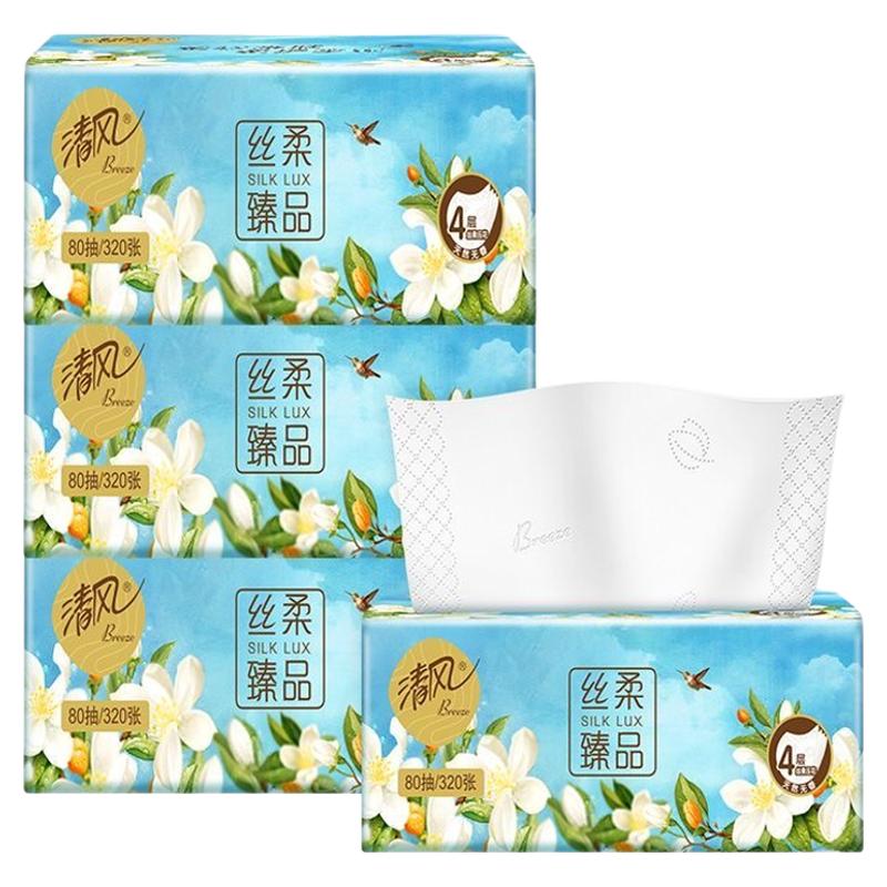 清风丝柔臻品4层80抽实惠装
